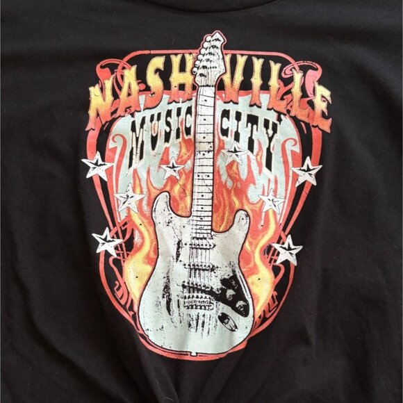 Organic Generation Womens Fringe Detail Nashville Music City Shirt-M-NWOT - Picture 2 of 6